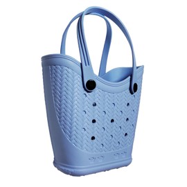 Ribnckly Large Beach Bag, Waterproof Sandproof Rubber Tote Bag for Women, for Travel, Pool, Boat, Groceries, Sports, Beach Vacation Essentials, Blue