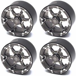 TREAL 1.9 Beadlock Wheels 1.9 inch Wheels (4P) CNC Machined for 1:10 RC Crawlers Axial SCX10 III TRX4 Redcat Gen8（Titanium）
