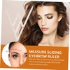 LALAFINA 2pcs Sliding Stainless Steel Eyebrow Ruler Measuring Tool for