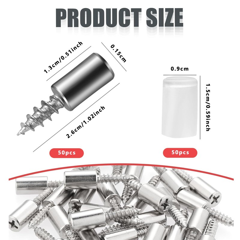 Pack of 50 Self-Tapping Screw Shelf Support Nickel Shelf Support