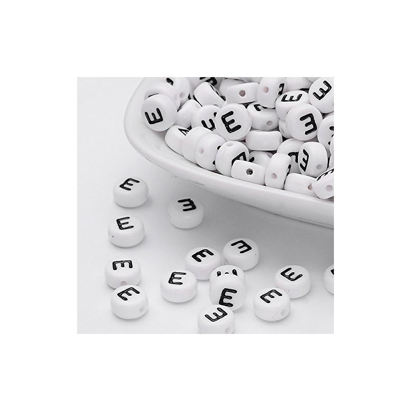Handicraft Emporium Flat Round Alphabet Acrylic Beads | 20g |