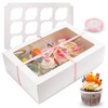NPLUX Cupcake Boxes 6 Packs,White Dozen Cupcake Containers with Window