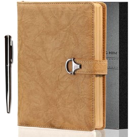 Hoci Poci Valentines Day Gifts for Him, Journal for Men, Vintage Leather Diary for Writing, A5 240 Kraft Pages College Ruled Notebook, Personal Planner Organizer Gift Set (Khaki Set)