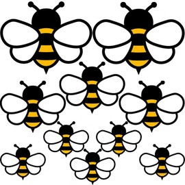 60 Pcs Bee Cutouts Assorted Size Bee Bulletin Board Accent Cutouts for Classroom Baby Shower Party Supplies Home Wall Decor