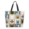 LUVOADALA Dog French Bulldog Large Tote Bag Simple Casual Portable