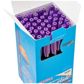 Tiger Stationery 301949 Ultra-Glide Ballpoint Pen - Purple (Pack of 50)