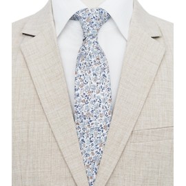 BELLUNO Corbata delgada floral para hombre, corbata de flores estampada para bodas, padrinos de boda, misiones, bailes, corbata delgada de algodón + caja de regalo, zacate Escorpión, Flaco