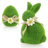 com-four® 2x decorative figure - Easter bunny and Easter egg