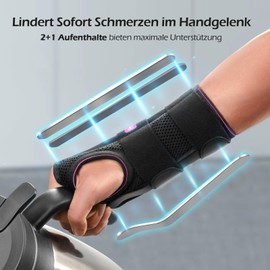 FREETOO Doctor Approved Wrist Bandage with 3 Splints, Adjustable Day/Night Wrist Brace for Men and Women, Bandage Wrist for Arthritis, Tendonitis, Sprain, Sports Protection