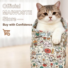 maiwoste 27.6" Large Cat Grooming Wrap – Anti-Escape Cat Wrap for Cutting Nails, Brushing & Medication – Soft, Comfortable, Reusable, Self-Adhering, Holds Cats Up to 15lbs (Elephant Cat)