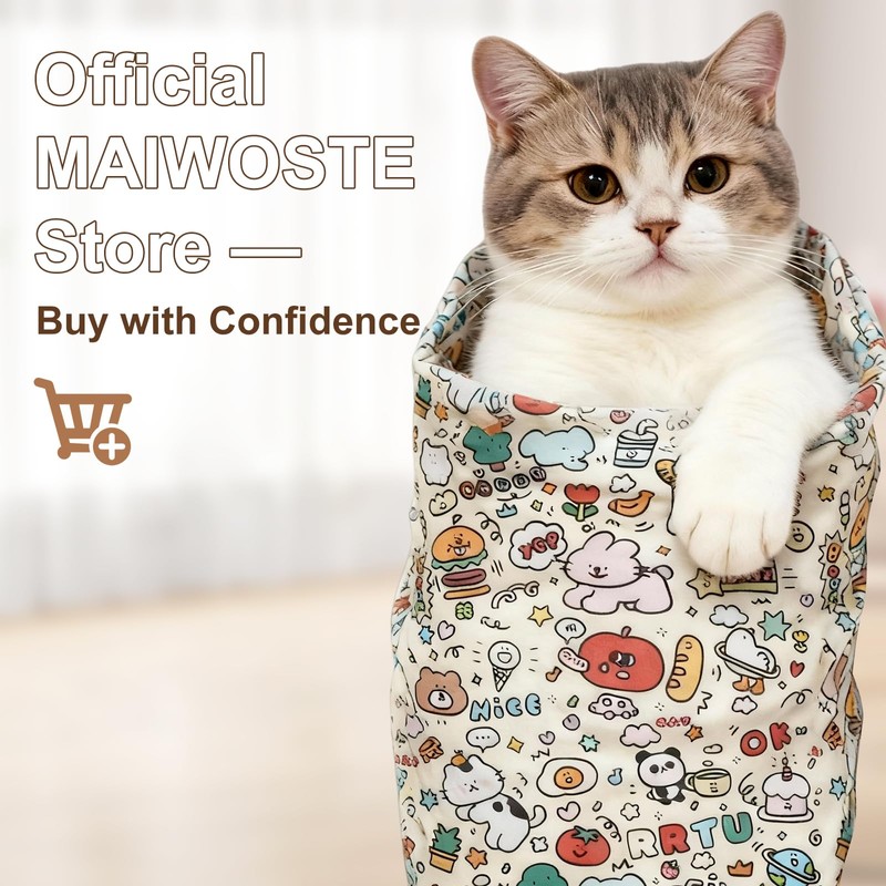 maiwoste 27.6" Large Cat Grooming Wrap – Anti-Escape Cat Wrap