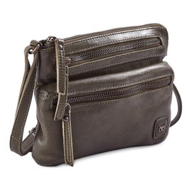 Wise Owl Accessories Small Crossbody Sling Bag Real Leather Purse for Women Crossover Trendy Shoulder Handbag (Olive Green Washed Vintage)