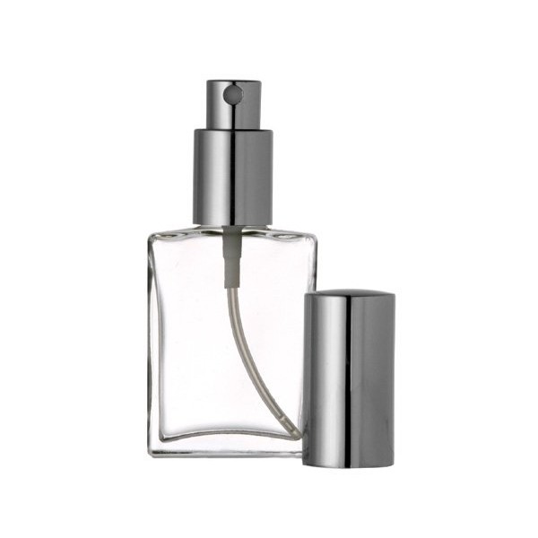 Riverrun Perfume Atomizer, Flat Glass Bottle, Silver Sprayer 30ml 1