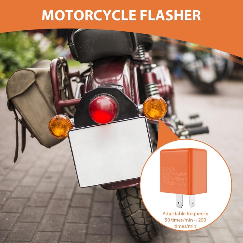 Wonvify 2 Pin Motorcycle LED Flasher Relay 12V Adjustable Relay
