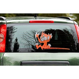 Quattroerre 1249 Funny Wipers Rear Window Car Stickers, Monkey