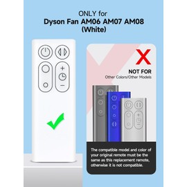 New Replace Remote Only for Dyson Fan AM06 AM07 AM08, Part NO.965824-01 965824-02 (White)