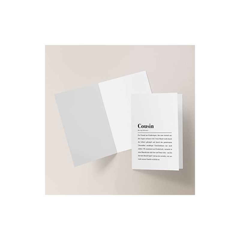 Cousin Karte mit Umschlag ‚Äì Cousin Definition
