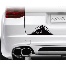 JINYUNDUOSP 2PCS Peeking Monster Scary Eyes Car Sticker Peeking Elf Car Decal Waterproof Car Decal Smile and Anger Car Stickers Black for Car Window Bumper Laptop Motorcycle