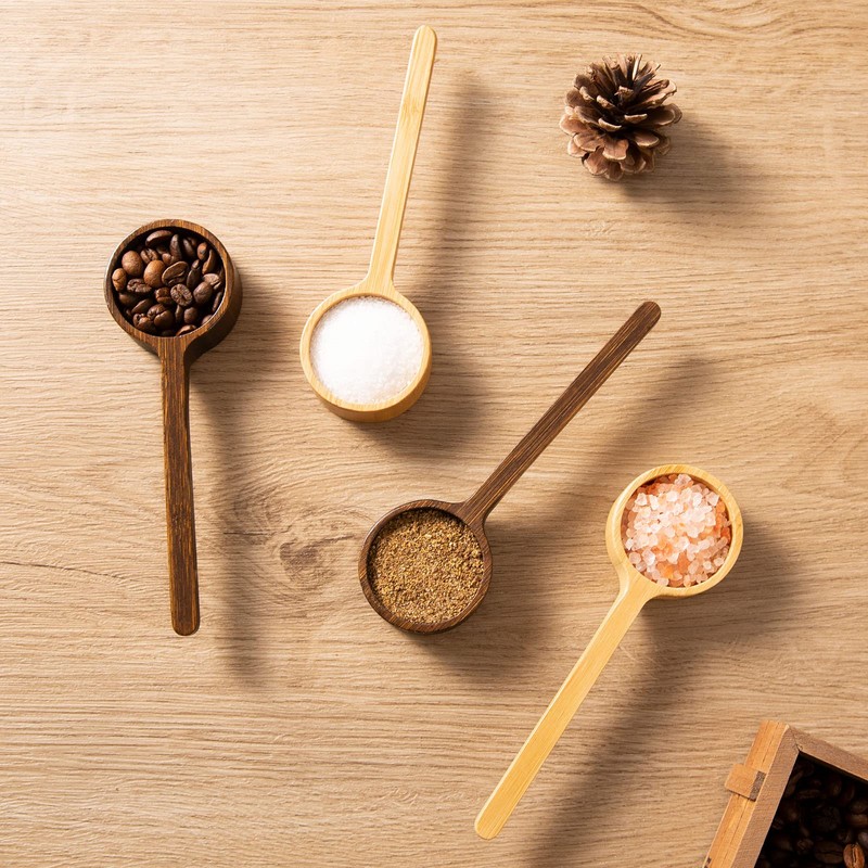 Bamboo Wooden Coffee Scoop for Jars Farmhouse Minimalist Food Jar