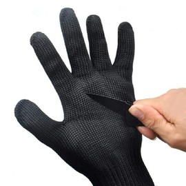 ANCLLO Level 5 Safe Cut Resistant Glove Metal Wire Glove Durable Rustproof Reliable Cutting Glove for Kitchen Woodworking Gardening