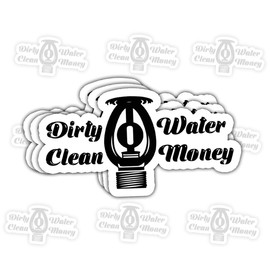 3Pcs Dirty Water Clean Money Sticker Pipefitter Hard Hat Gift for Plumber Utility Worker Dirty Water Clean Money Stickers Wastewater Technicians Plumbing Decal for Laptop Water Bottle Case Cars 3"