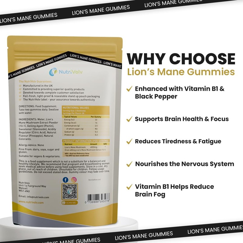 Lions Mane Gummies 4000mg | Super Strength Lion's Mane Supplement