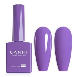 CANNI- Esmalte de uñas en gel morado, 1 pieza de esmalte de uñas en gel morado oscuro, color morado lavanda, alto brillo                              