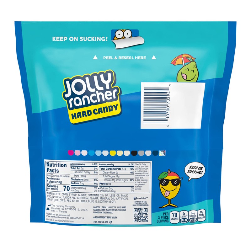 JOLLY RANCHER Assorted Tropical Fruit Flavored Hard Candy Resealable Bag,