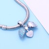 I Love You Colgante de corazón crystal Dangle Bead 925