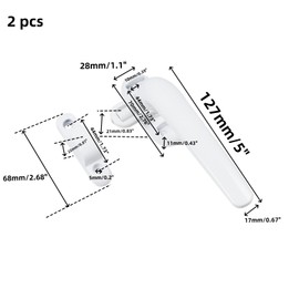 UTALIND 2 Pcs White Window Handle, Zinc Alloy Right Side Lever Locking Handle, Casement Window Latch (Right)