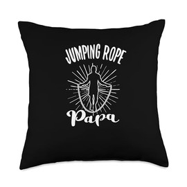 Jump Rope Skipping Rope Fitness Workout Clothing Jumping Rope Papa Skipping Fitness Throw Pillow, 18x18, Multicolor