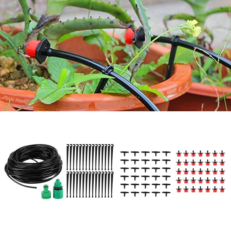 Garden Drip Irrigation System Automatic Watering Nozzles Pipe Kit 30m