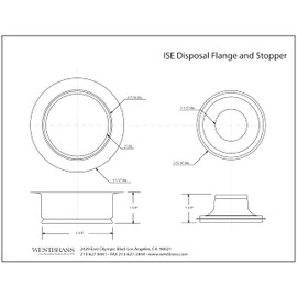 Westbrass A2089-62 4-1/4" Kitchen Sink Waste Disposal Drain Flange and Stopper, Matte Black