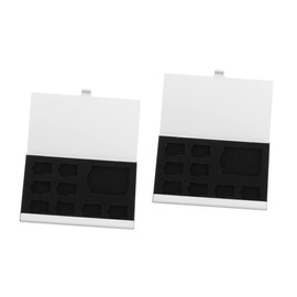 KOMBIUDA 2pcs Slots Aluminum Alloy Memory Card Storage Case Compact Accessory for Cards Stylish Static Holder for Easy Carrying and