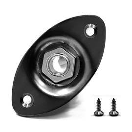 Musiin Serrated 1/4" Oval LP Guitar Output Jack Plate Input Socket with Screws, Compatible with Les Paul Electric Guitar (Black)