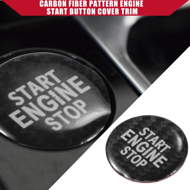 Hihaha Carbon Fiber Pattern Engine Start Button Cover Trim for