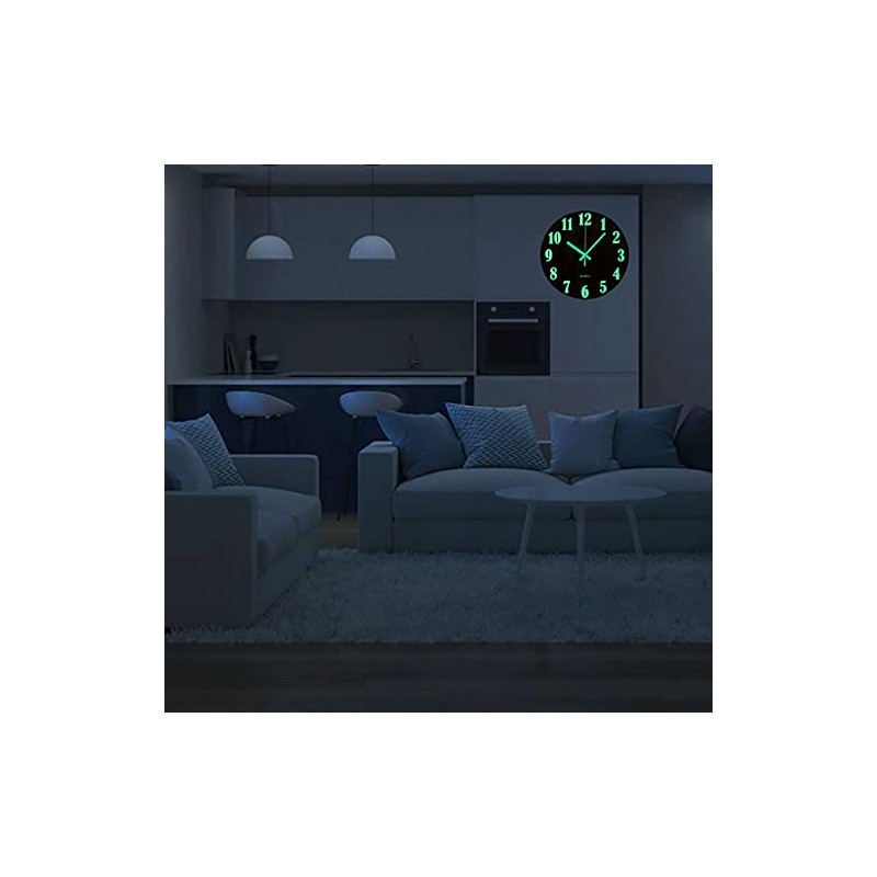 Wooden Luminous Wall Clock, Wall Clock, Silent, Automatic Glow in
