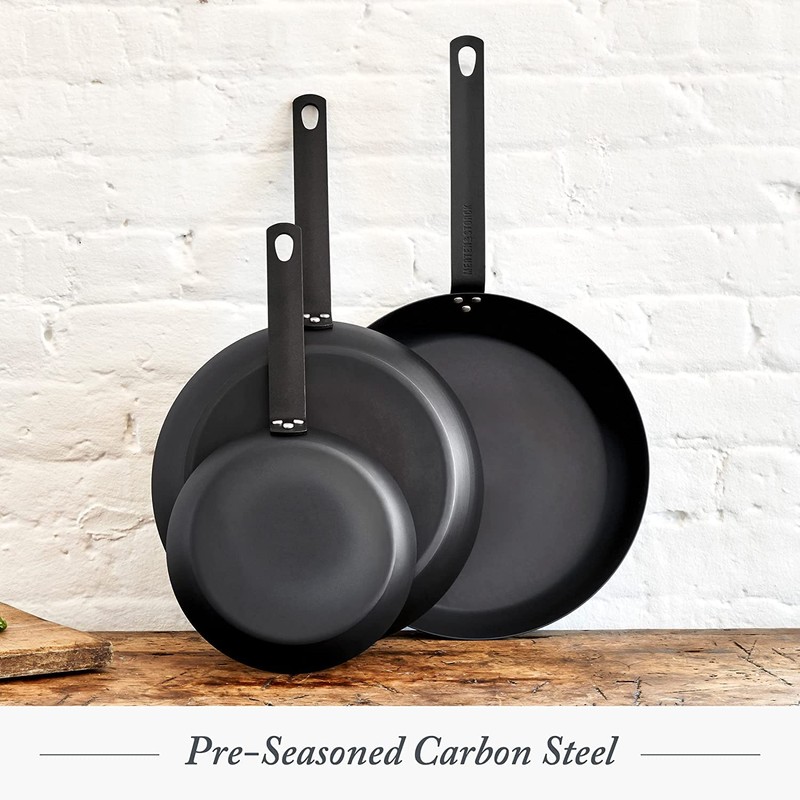 Merten & Storck Pre-Seasoned Carbon Steel 8” Frying Pan Skillet,