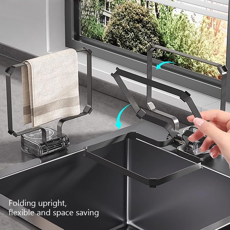 EHERDM Folding Kitchen Sink Drain Strainer with 100Pcs Net Bags