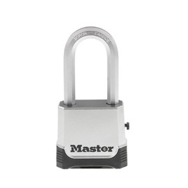 Master Lock M176XDLH - Candado de combinación para exteriores, resistente a la intemperie, código reajustable y grillete de carburo de boro resistente a los cortes para uso en exteriores, M176XDLH