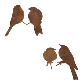 BESPORTBLE 4Pcs Rusty Bird Silhouettes Garden Stakes with Screws Decorative Metal Bird Ornaments for Trees and Fences Effortless Installation for Nature Lovers