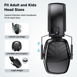 Link Dream [2 Pack] Ear Protection Ear Muffs Noise Reduction SNR 35dB Hearing Protection Kids Adult Shooting Gun Range Mowing (2 Pack)