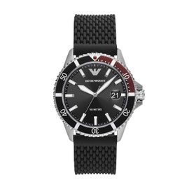 Emporio Armani DIVER AR11341 Men's Watch, Black, Genuine Imported, Black