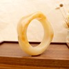 Frigotine Chunky Beige Resin Wide Bangle Bracelets for Women, Trendy