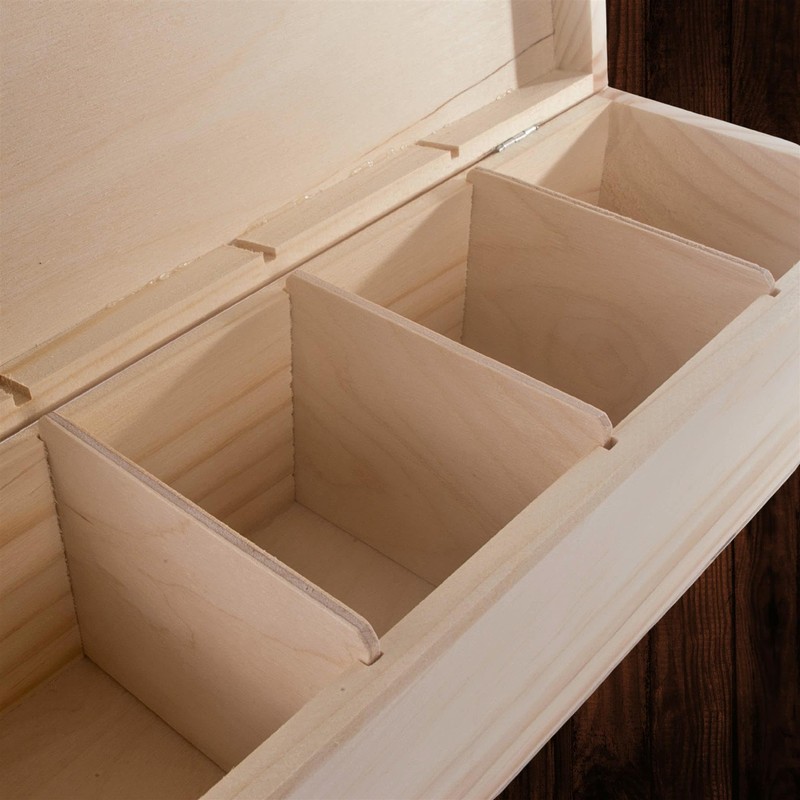 WooDeeDoo Tea Box with Wooden Compartment, Wood, 4 Compartments