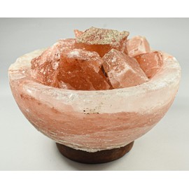 Large 7" 8.2lb Pink Himalayan Salt Crystal Lamp Fire Bowl Natural Mineral Decor Stone Night Light Lamp Halite Specimen w/Cord and LED Bulb