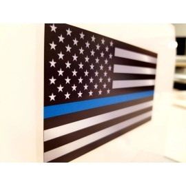 Decals by Haley Thin Blue Line Flag Decal Sticker Car Truck I support Blue Lives Matter Police - 4" wide
