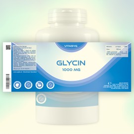 Glycine 1000mg - 120 Vegan High Dose Capsules - Made in Germany - for 120 Days - Glycine - Vitasyg