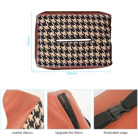 CGEAMDY Auto-Rücksitz-Kopfstütze Hängende Taschentuchboxen, PU-Leder-Auto-Tücherhalter, Auto-Serviettenbox-Halter, Tissue Holder Car Back Seat Headrest Hanging Tissue Boxes(Braunes Muster)