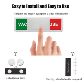 Do Not Disturb Door Sign,Vacant Occupied Bathroom Toilet Vacant In Use Sliding Door Sign, 1 Pack (7 x 2 Inch)